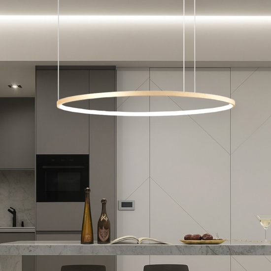 Lampadario so soel 80 oro ondaluce cerchio led per cucina