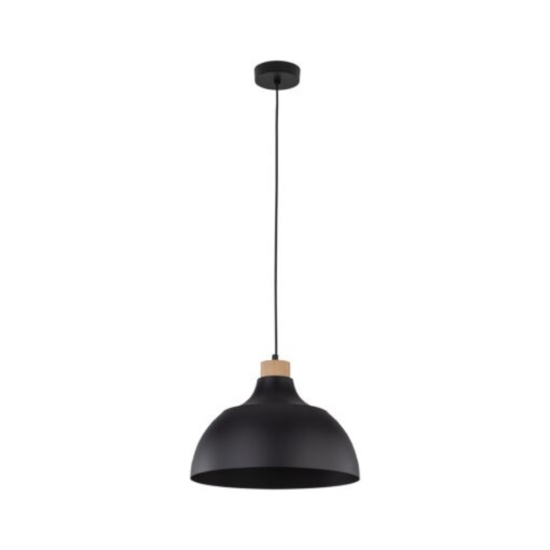 Lampadario per cucina moderna nero a cupola 34 cm