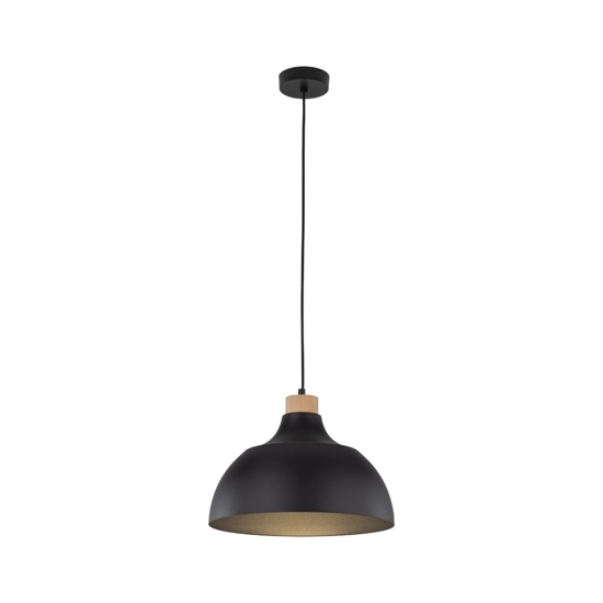 Lampadario per cucina moderna nero a cupola 34 cm