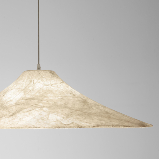 Grande lampadario cupola di seta bianco 90cm per cucina moderna
