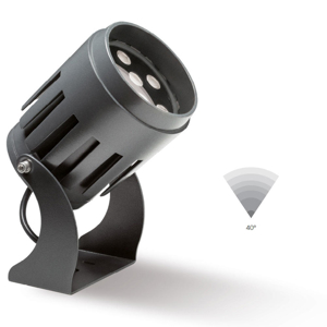Faro proiettore 25w 3000k ottima 40 grigio per esterno ip65