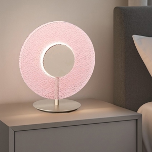 Abat jout per cameretta ondaluce lt candy vetro rosa led moderna