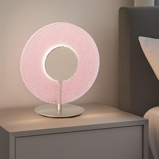 Abat jout per cameretta ondaluce lt candy vetro rosa led moderna