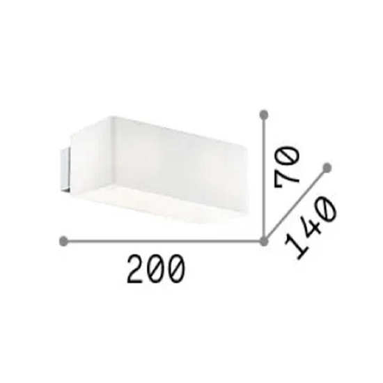 Ideal lux box ap2 applique vetro bianco moderno