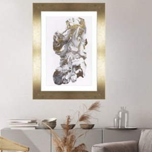 Visualizza i dettagli per Quadro verticale astratto 63x83 cornice oro Quadro verticale astratto 63x83 cornice oro