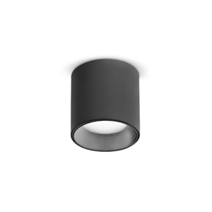 Ideal lux dot pl round piccolo faretto led 3000k nero cilindro