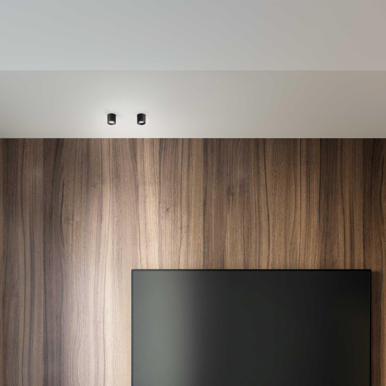 Ideal lux dot pl round piccolo faretto led 3000k nero cilindro