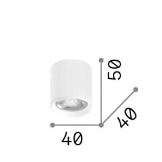 Ideal lux dot pl round piccolo faretto led 3000k nero cilindro