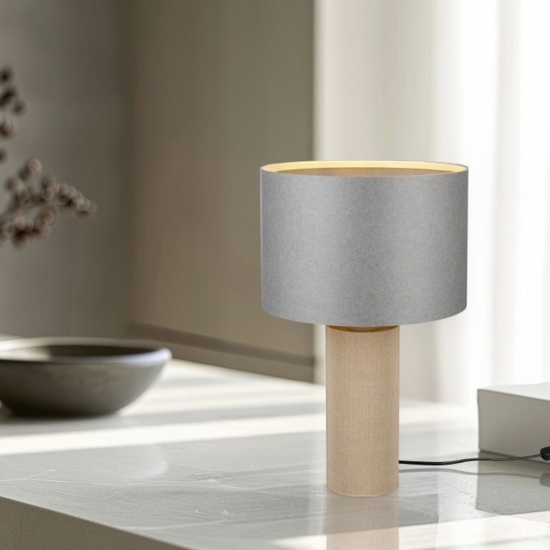 Lampada da tavolo moderna h30 paralume crigio