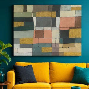 Quadro mosaico moderno dipindo 120x160 cm applicazioni in oro