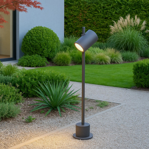 Lampione da giardino grafite led 13w 3000k orientabile ip65