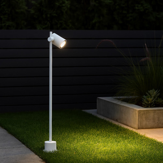 Lampione da giardino moderno bianco orientabile led 13w 3000k