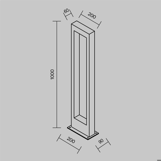 Maytoni lampione da giardino bonn led 3000k ip65 grigio