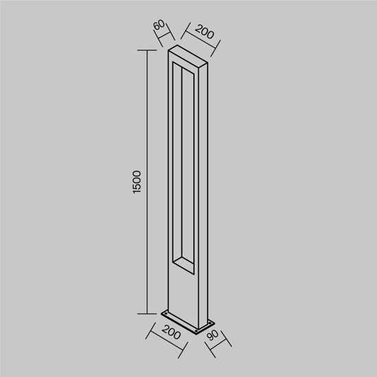 Maytoni bonn lampione da giardino led 3000k ip65 rettangolare