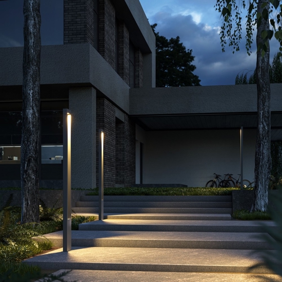 Maytoni bonn lampione da giardino led 3000k ip65 design moderno