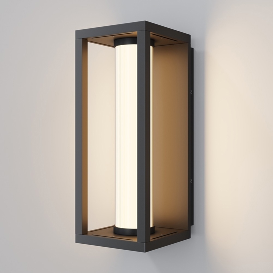 Maytoni expo applique per esterno da parete led 3000k ip54 nero