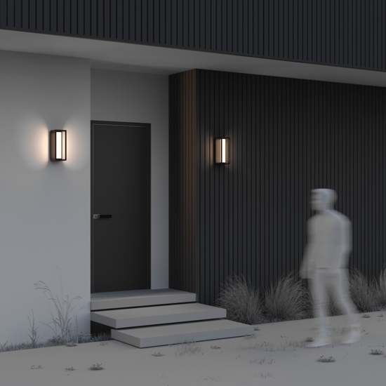 Maytoni expo applique per esterno da parete led 3000k ip54 nero