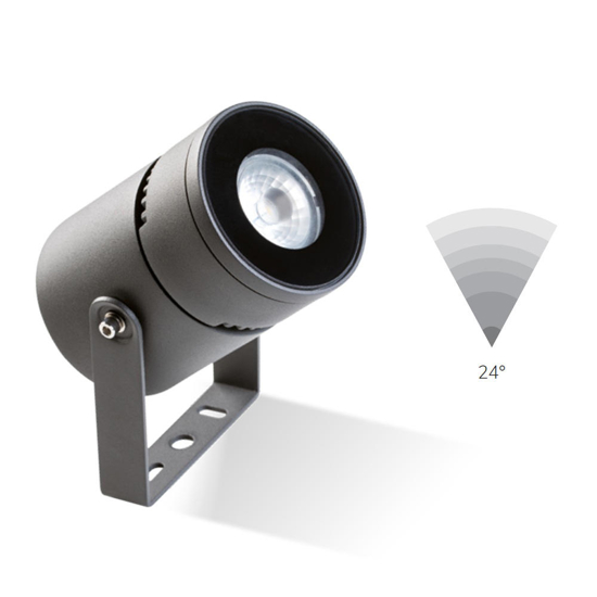 Faretto orientabile da esterno grafite led 12w 3000k ip65