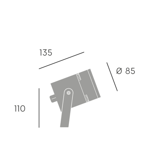 Faretto orientabile da esterno grafite led 12w 3000k ip65
