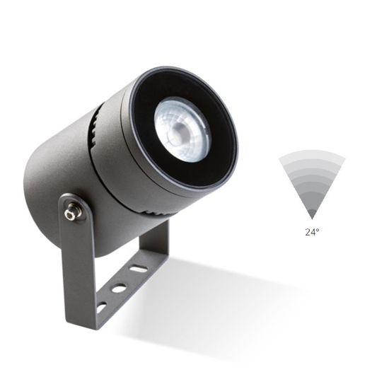 Faretto grigio da esterno 12w 4000k orientabile ip65