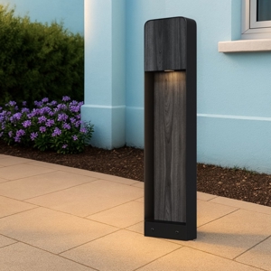 Maytoni porte lampione da giardino led 3000k ip54 effetto legno