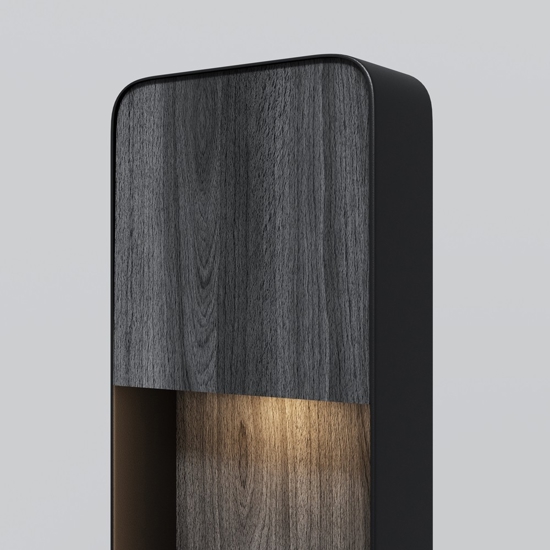 Maytoni porte lampione da giardino led 3000k ip54 effetto legno