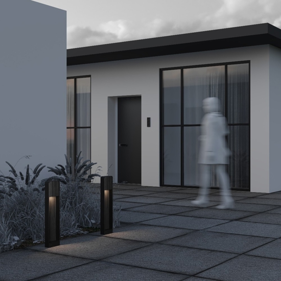 Maytoni porte lampione da giardino led 3000k ip54 effetto legno