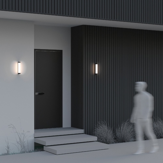 Maytoni rounge applique da esterno nero led 3000k ip54 moderno