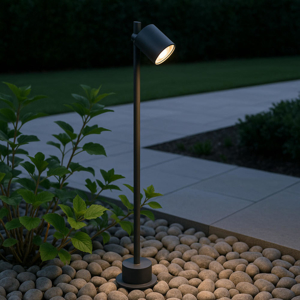 Lampione grigio da giardino orientabile led 13w 3000k