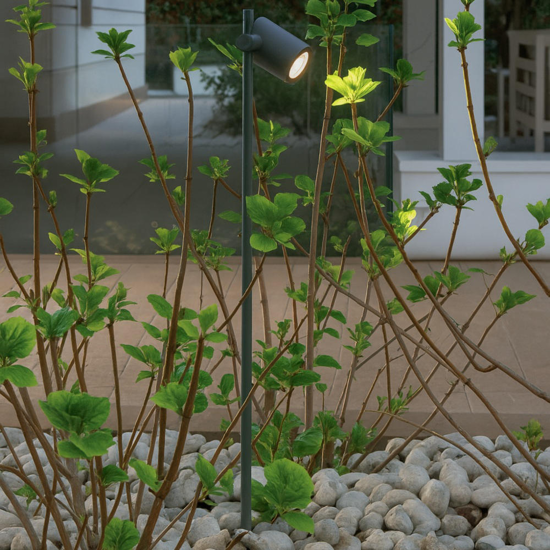 Lampione grigio da giardino orientabile led 13w 3000k