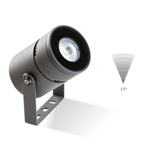 Faretto da esterno grigio led 12w 4000k ottica 15