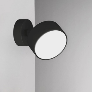 Applique nera con spot orientabile da parete toplight