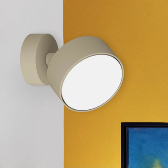Applique led orientabile a parete rotonda sabbia