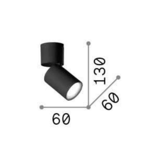 Toby pl1 ideal lux applique cilindro bianco orientabile