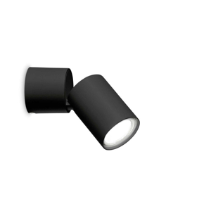 Ideal lux toby pl1 applique da parete orientabile cilindro nero