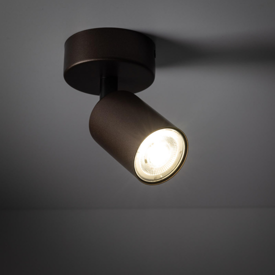 Applique da parete marrone spot cilidnro orientabile da soffitto