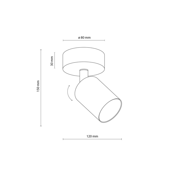 Applique da parete marrone spot cilidnro orientabile da soffitto
