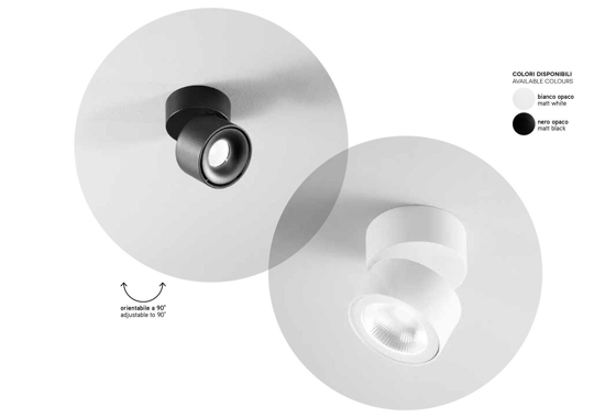 Applique orientabile led da parete 15w cct nero perenz camera