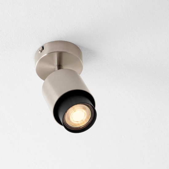 Applique da soffitto grigio nickel orientabile