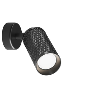 Applique da parete con spot nero cilindro rigato orientabile maytoni focus