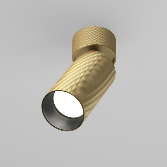 Applique da parete con spot cilindro orientabile oro nero maytoni focus