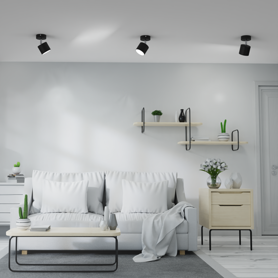 Applique da parete con spot orientabile nero fp