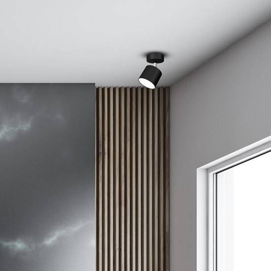 Applique da parete con spot orientabile nero fp