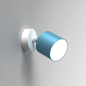 Applique con spot orientabile da parete celeste fp