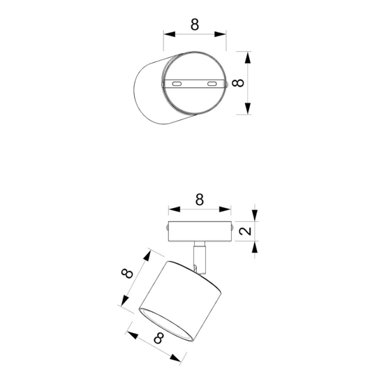 Applique con spot orientabile da parete celeste fp