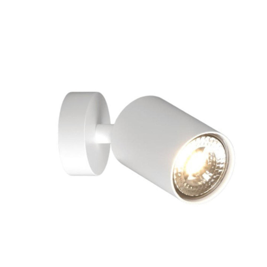 Applique da parete con spot orientabile cilindro bianco toplight