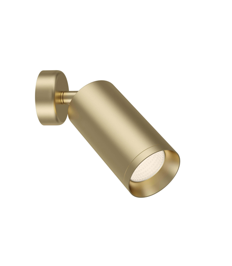Applique da parete cilindro oro satinato spot orientabile