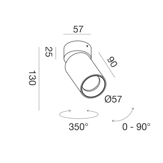 Gea luce applique da parete con spot orientabile bianco