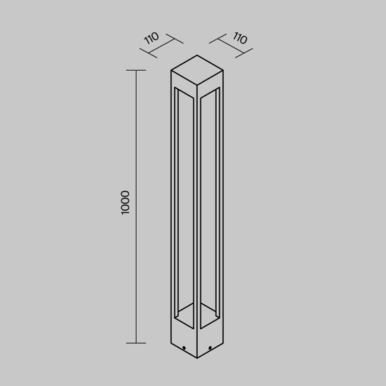 Maytoni elbe lampione da giardino led 3000k ip65 design minimal