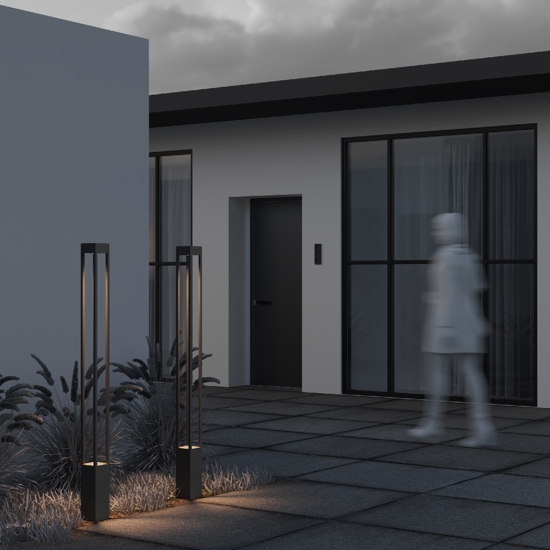 Maytoni elbe lampione da giardino moderno led 3000k ip65 rettangolare